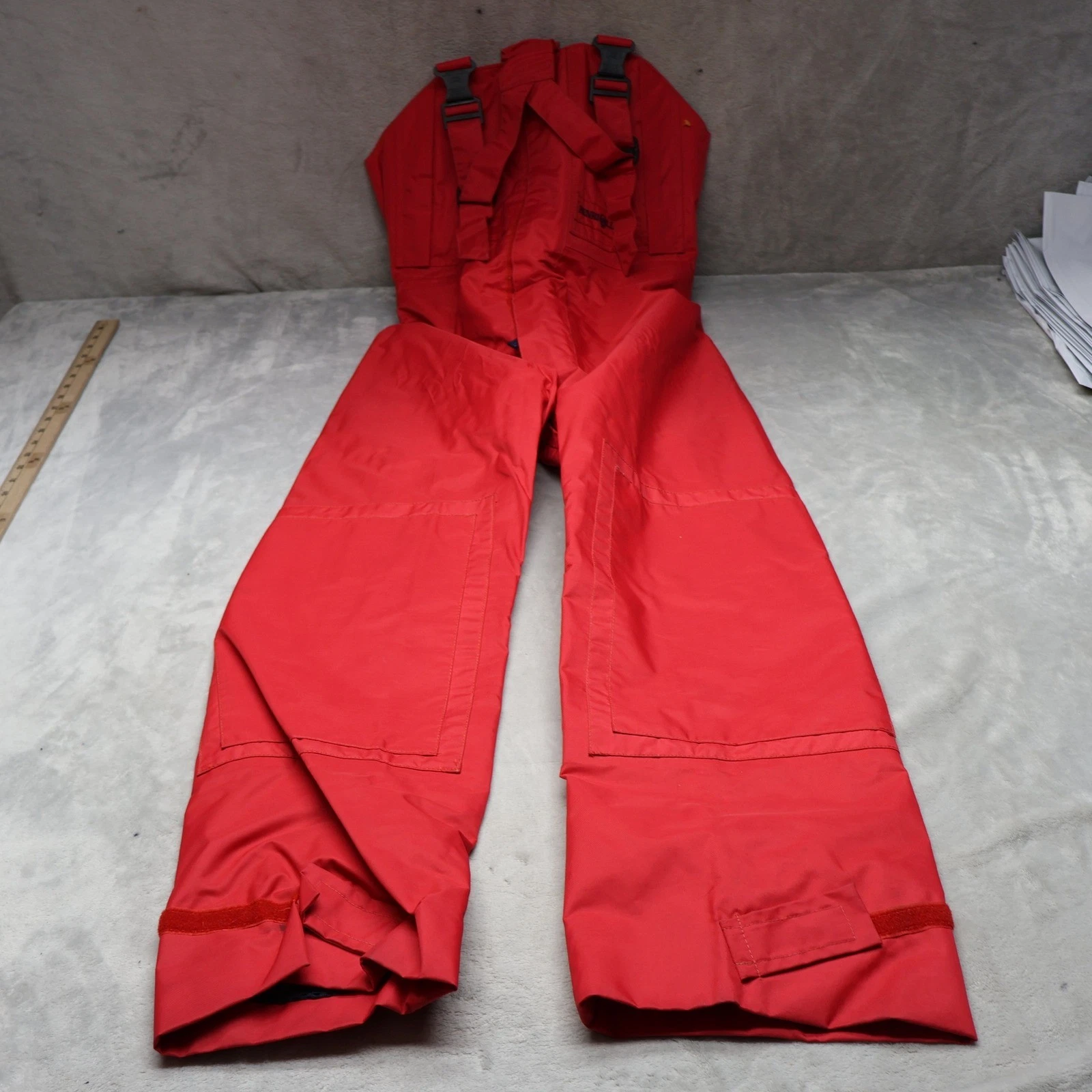 Henri Lloyd Bibs Overalls Mens Small Red Double Knee Sailing Rain Outdoor 34x31