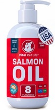 Salmon Oil for Dogs  Cats - Healthy Skin  Coat, Fish 8 Ounce