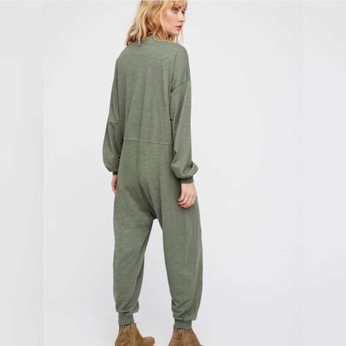 Free People Intimately Just Because One Piece Jumpsuit Olive Green Sz S $118 - Picture 4 of 8