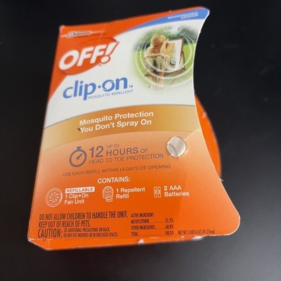 OFF! Clip-On Mosquito Repellent Fan Unit with 1 Refill, 12 Hours Protection