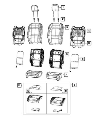 Genuine Mopar Front Seat Back Cover Right 6PW42TX7AE