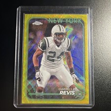 Topps Chrome 2024 Darrelle Revis #146 New York Jets Yellow Refractor Card