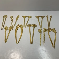 17 Hair Sticks Gold Tone Hair Pins Chinese Style Women Hair Chopsticks Pins