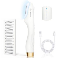 Dermaplane-razor for Women Face,Sonic Large, White With Gold Accent