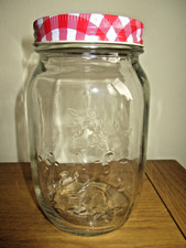 VINTAGE ITALIAN DECORATIVE MOULDED CANISTER Preserve JAR 16.5 cm Tall Jam Pickle