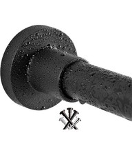 BRIOFOX Shower Curtain Rod 43-73 Inches Matte Black, Never Rust and Non-Fall