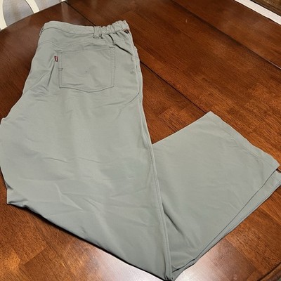 Simms Fishing Pants Green Nylon Straight Leg Men s Sz 2XL Flyfishing
