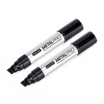 ZEYAR Permanent Marker Pens, JUMBO Size, Aluminum Barrel, Set of Jumbo, Black