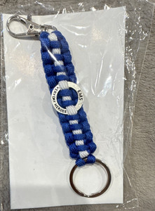 Positive Promotions Paracord Keychain Blue White Lightweight Key Ring Clip Nylon