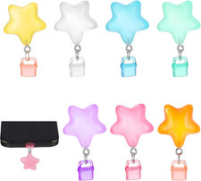 7 Pack Funny Stars Dust Plugs for Type C  Micro USB - Cute Kawaii Charms for Ki