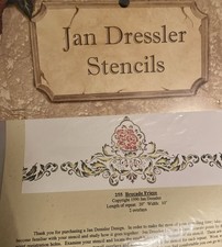 Nuevo Vintage Jan Dressler Plantilla Brocado Friso Flores Hojas Rollo Casa de Campo