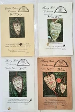 FOUR HOMESPUN ELEGANCE COUNTED CROSS STITCH ORNAMENT PATTERNS WITH CHARMS - NEW