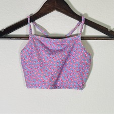 J Crew Crewcuts Girl  s Ruched Strap Tankini Swim Top Size 7 in Blue Multi Floral