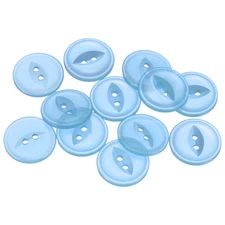 50pcs Sky Blue Round Sewing Buttons 20mm Resin 2-Hole Fish Eye Craft Button