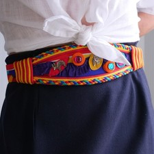 Fun maximal 80s western bejeweled cummerbund style belt