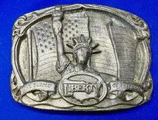 Statue Of Liberty The Flame of Freedom Commemorative 1985 Bergamot Belt Buckle