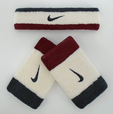Nike Swoosh Headband & Wristbands Set Adult Sail/Dark Team Red/Anthracite