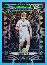 2023-24 Obsidian Nico Paz Electric Etch /120 RC Rookie Card #186 Real Madrid SP. rookie card picture