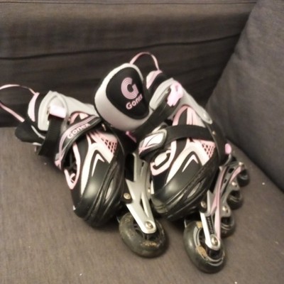 Gonex verstellbare Inline Skates Mädchen Medium schwarz, grau & pink