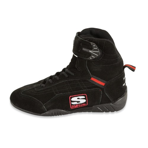 Simpson Racing AD012BK Adrenaline High Top Driving Shoes Youth Size 12 Black - 第 6/8 張圖片