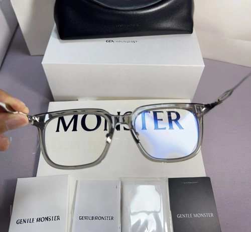 GentleMonster Zin GC7 Unisex Sunglasses Gray titanium Frame Clear Lenses - Picture 6 of 6