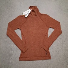 Smartwool Thermal Merino Rib Turtleneck Shirt Pecan Brown Women’s Size XS