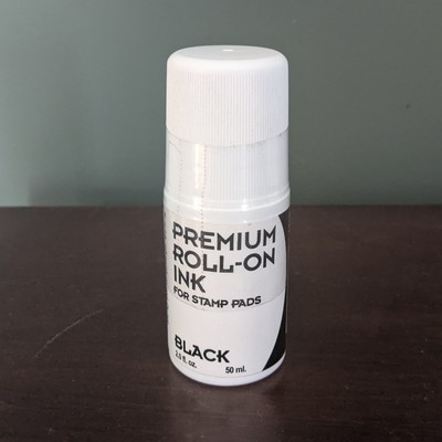 COSCO 2000 PLUS PREMIUM ROLL ON INK FOR STAMP PADS BLACK INK  2.0 FL OZ
