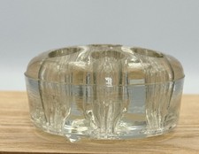 Vintage Clear Glass 7-Hole Footed Flower Frog Stem Holder Dome Shape 2.25"