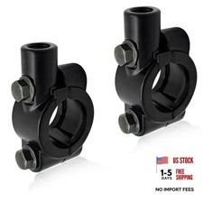 2PCS Motorcycle Handlebar Mirror Mount Holder, 7/8" Handlebar 10mm 10mm Black