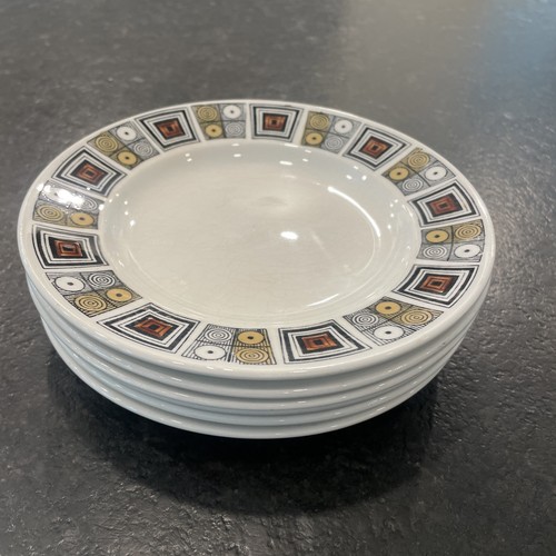 Set 6 Broadhurst KathieWinkle Rushstone 6.25” Plates Mid Century Modern England - Foto 2 di 24