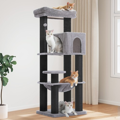 #ad PAWZ Road XL Cat Tree Tower for Large Cats 30lb with Thick Scratching Post Toy $77.61