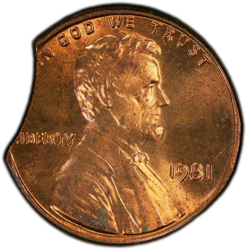 1981-P Lincoln Cent PCGS MS64BN Clipped Planchet Mint Error Coin - Image 4 of 4