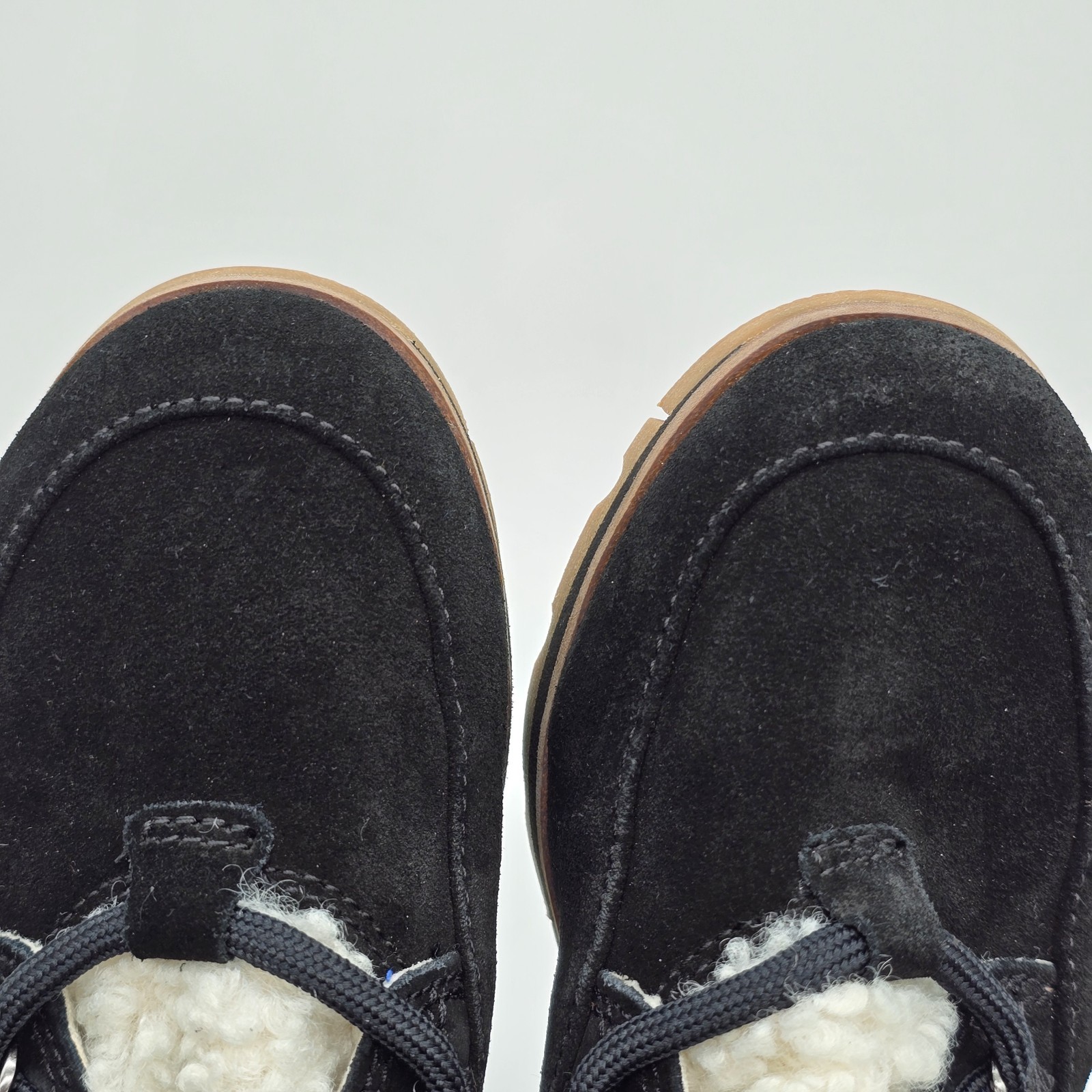 SOREL Womens Boot Shearling Trim Waterproof Black Suede Lace Up 5.5  Cozy Harlow