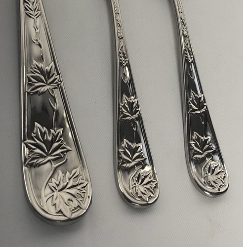 RETRONEU - TUILERIES - LEAF GARDEN - 3 SERVING PIECE SET - FLATWARE - SILVERWARE - Picture 5 of 10