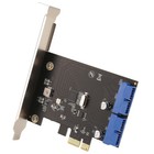 PCI Express USB 3.0 19 Pin Expansion Card PCIE 1X to 2 Ports USB 3 19 Pin7225