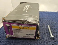 (QTY 100) Midwest Fastener 05570: 5/16 x 3 Galvanized Hex Lag Screws