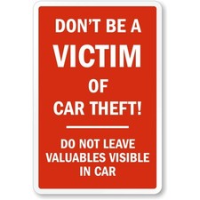 Aluminum Theft Sign Weatherproof Durable Outdoor Security Warning Sign