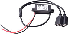 Car Hard Wire Charger, 12V to 5V Dual USB Female Port Charging Cable Direct Link