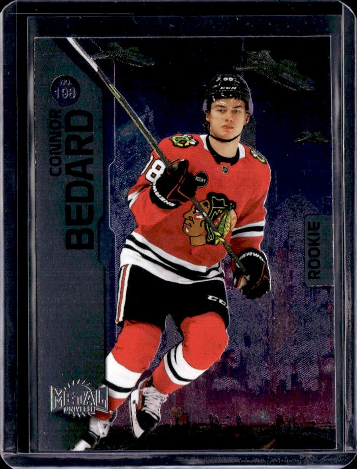 2023-24 SkyBox Metal Universe Connor Bedard Rookie #198 Chicago Blackhawks (A)
