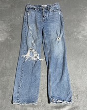 Abercrombie  Fitch The Dad Jeans Womens 26 Button Fly High Rise Distressef