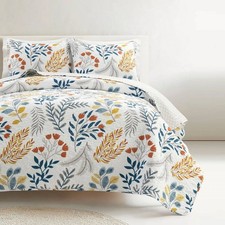 Botanical Bohemian Floral Quilt Set Full Queen Lightweight 3 Piece Bedding
