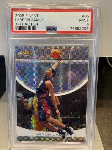 2005 LEBRON JAMES *TOPPS FINEST X-FRACTOR /229 - PSA MT 9* CAVALIERS