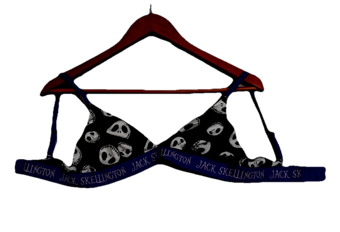 Disney Nightmare Before Christmas Jack Skellington Bralette Bra Sz M Goth