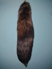 Black Brown White Fox Fur Tail Bag Charm Accessory