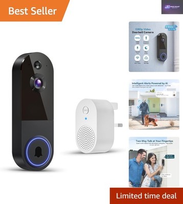 Home Security 1080P Drahtlose Video-Türklingel, KI-Warnungen & Zwei-Wege-Kommunikation