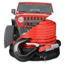 3/8" x 92ft Synthetic Winch Rope, 26500lbs Winch Rope Cable Kit, Winch Line 