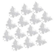 14PCS Butterfly Car Decals, Silver Rhinestone Butterflies Stickers, Bling