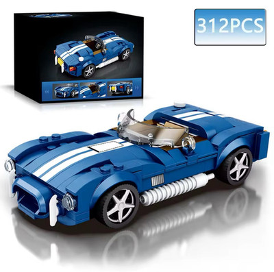 AC Cobra Ford Shelby Klemmbausteine Bausatz 312 Teile Blau