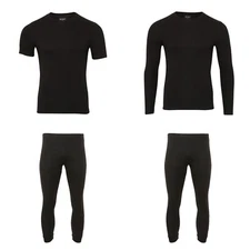 Mens Thermal Vest T-shirt short long sleeve top bottom set long John base layer 