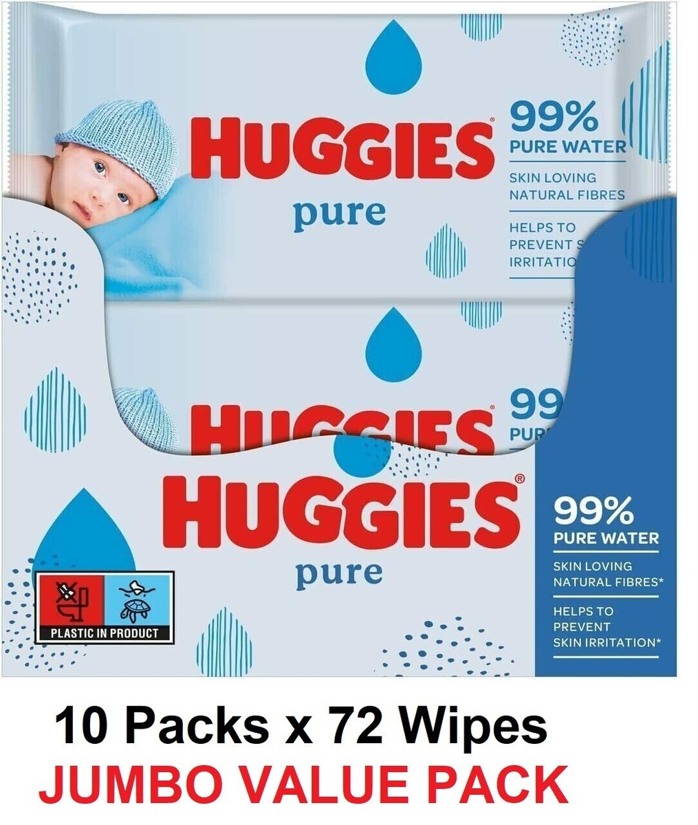 Huggies Pure Care Fragrance Free Baby wipe -10 Pack x 72 wipes